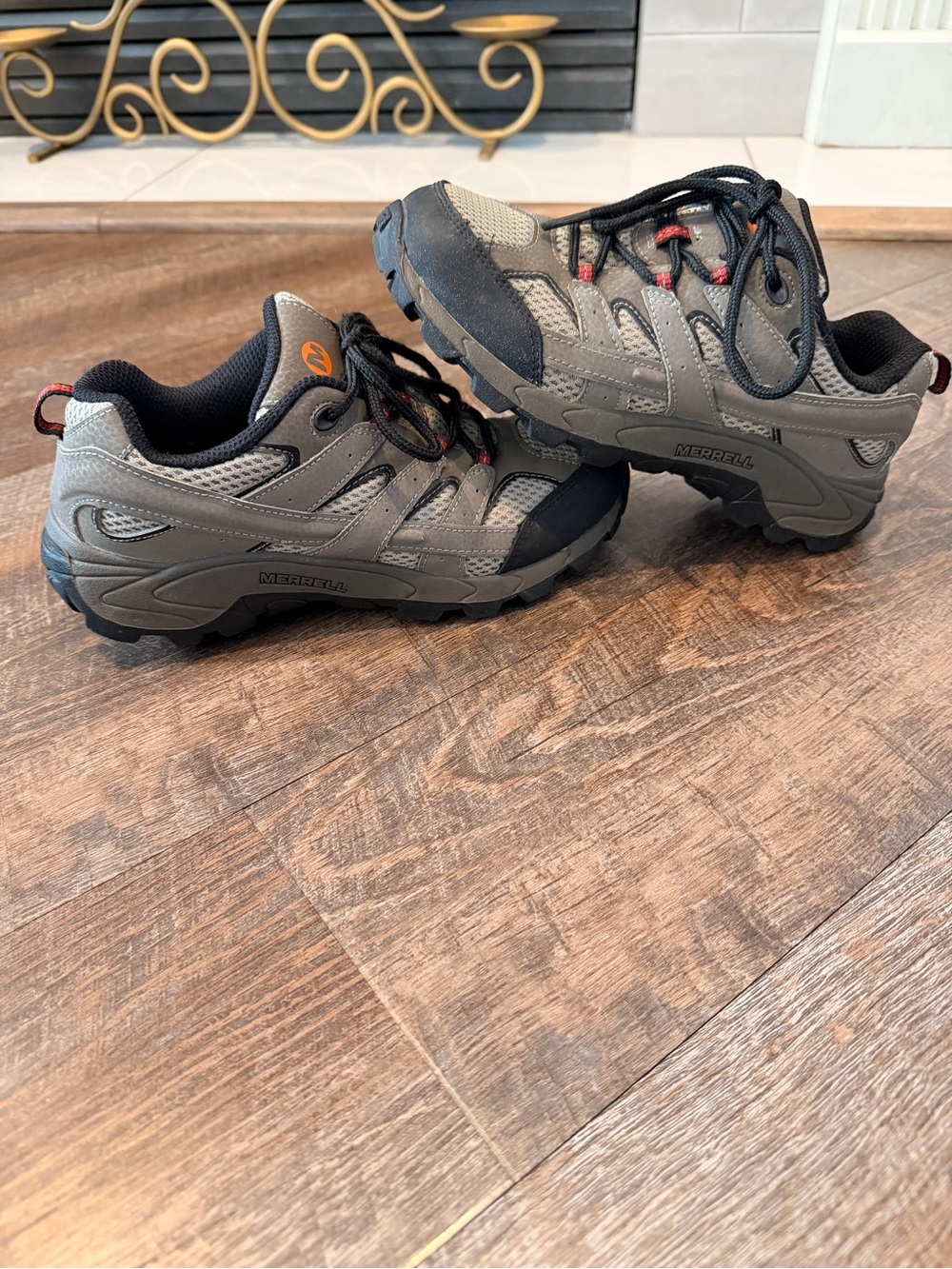 Merrell Kids Trail Hiking Shoes Gray Black Youth Size 4.5 Waterproof Outdoor - Picture 3 of 6